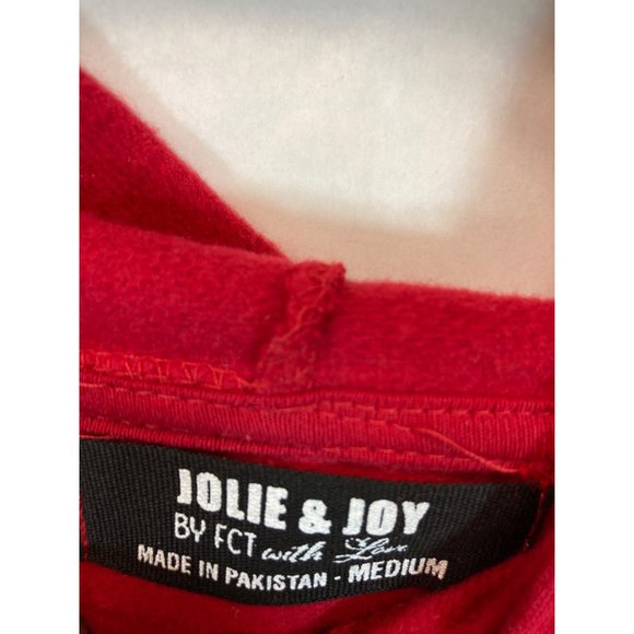 NWOT -Women's Red Graphic Long Sleeve Hooded Active Top - Picture 3 of 4